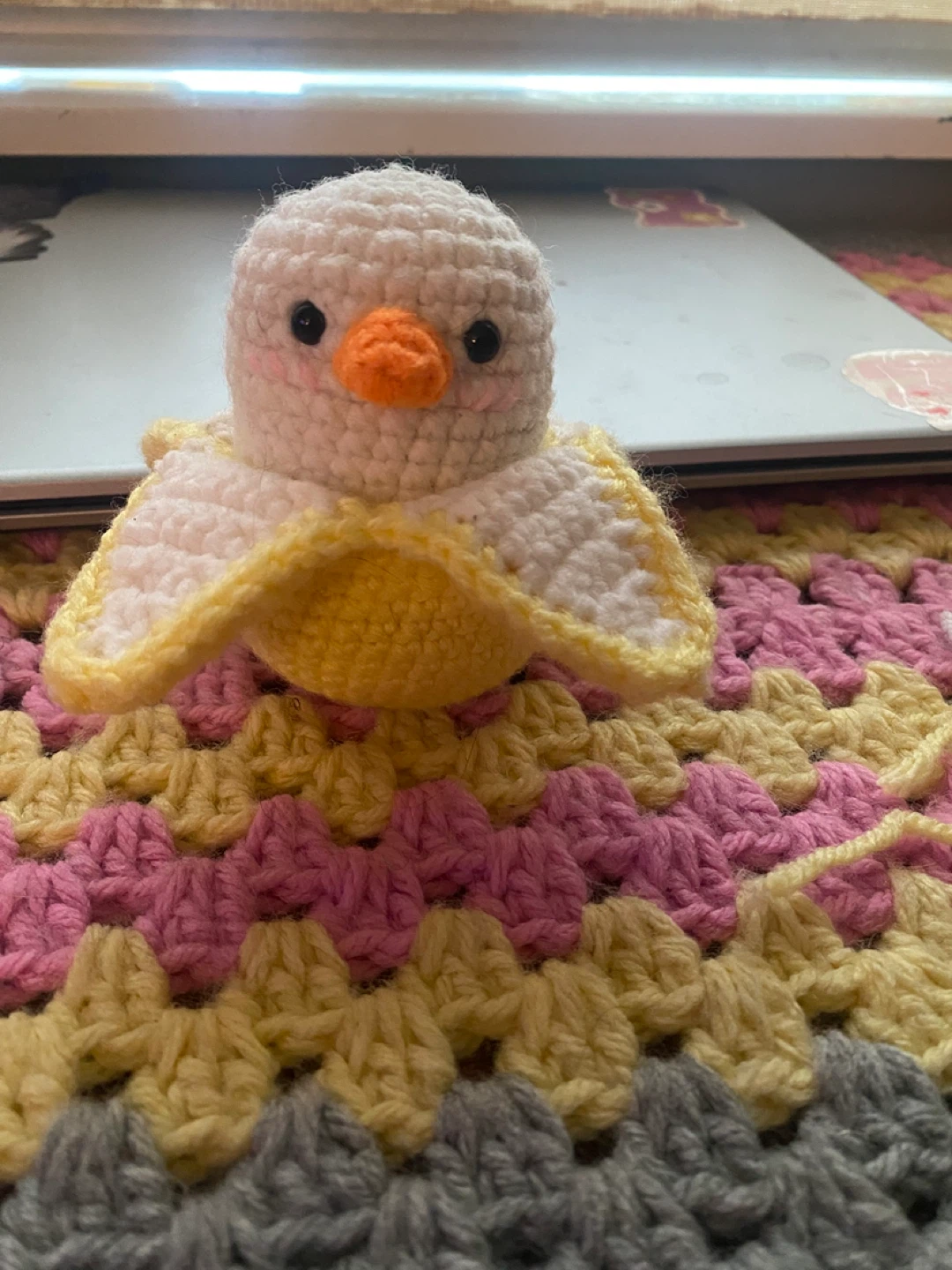 Crochet banana duck