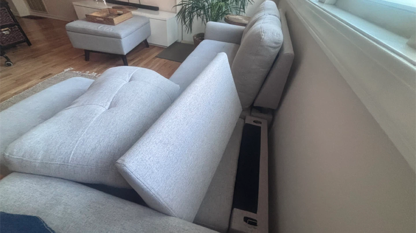 Light Gray Sectional Sofa with Storage Chaise - photo 2