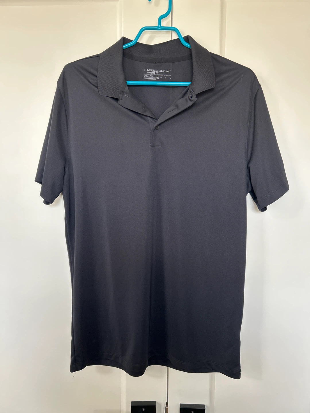 Nike Golf Polo Shirt Black Dri-Fit Men's Size M