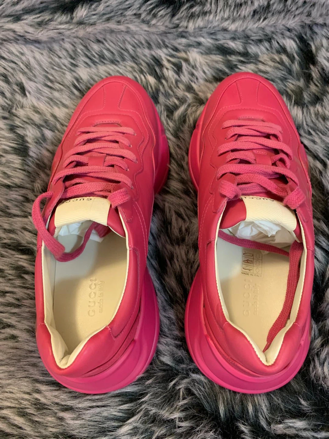 Gucci Pink Rython Sneakers Size 40 - photo 4