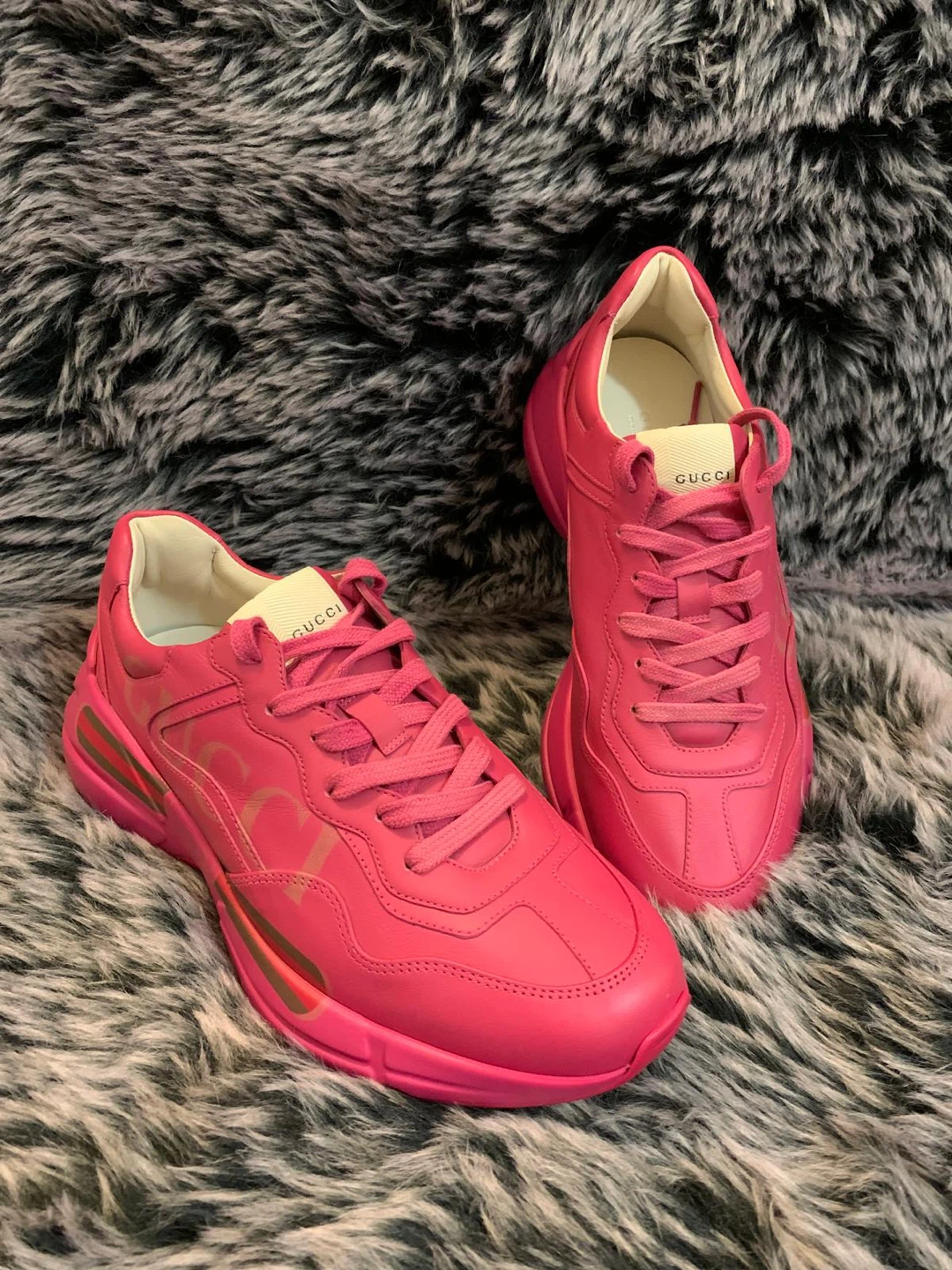 Gucci Pink Rython Sneakers Size 40 - photo 3
