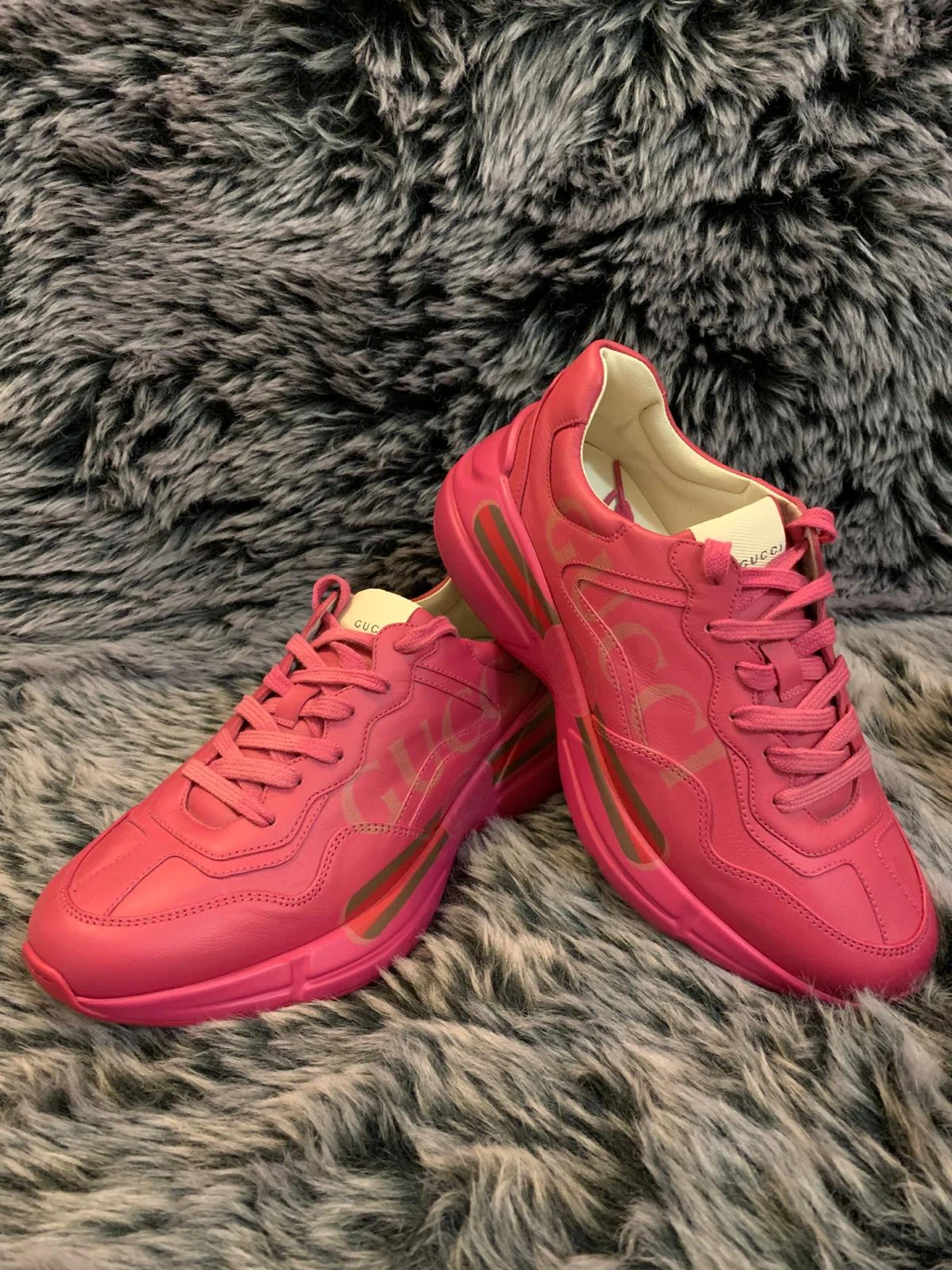 Gucci Pink Rython Sneakers Size 40 - photo 2