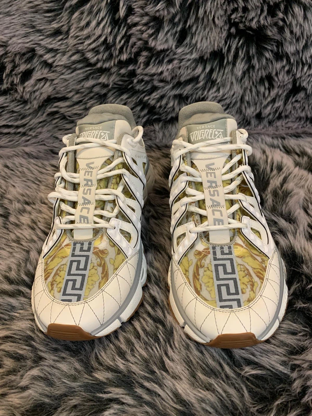 Versace Trigreca Sneakers White Gold. Size 42.5 - photo 4
