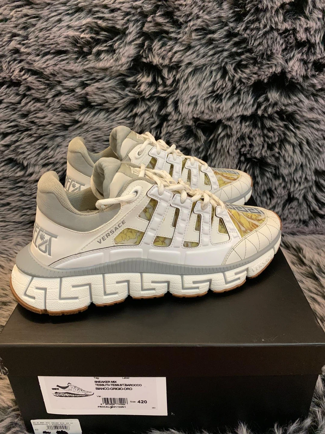 Versace Trigreca Sneakers White Gold. Size 42.5 - photo 3