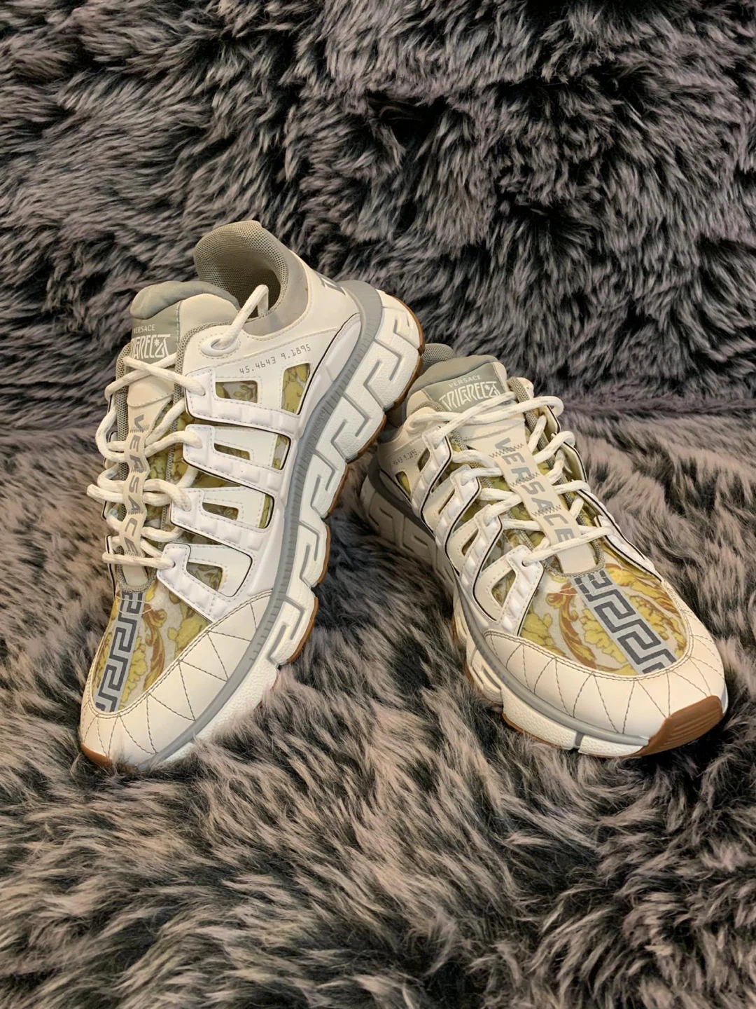 Versace Trigreca Sneakers White Gold. Size 42.5 - photo 5