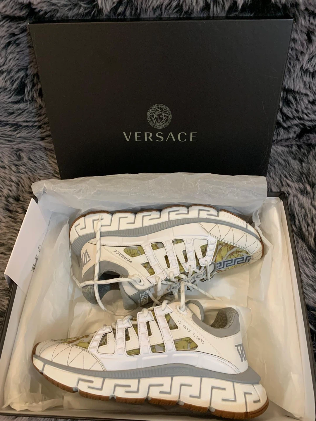 Versace Trigreca Sneakers White Gold. Size 42.5 - photo 2