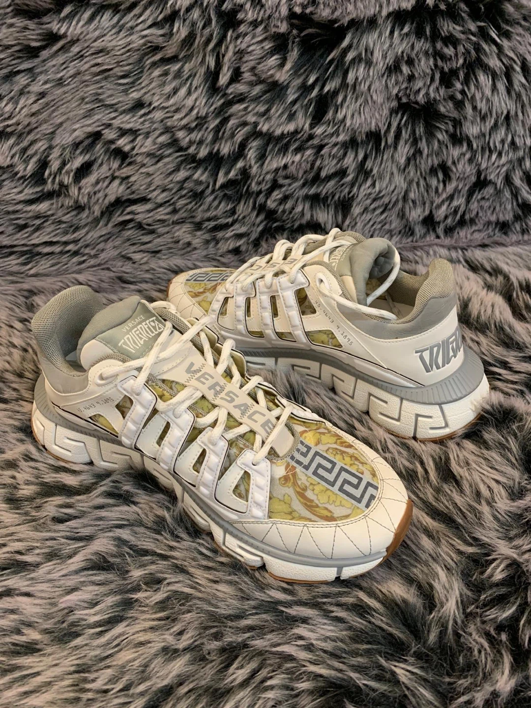 Versace Trigreca Sneakers White Gold. Size 42.5