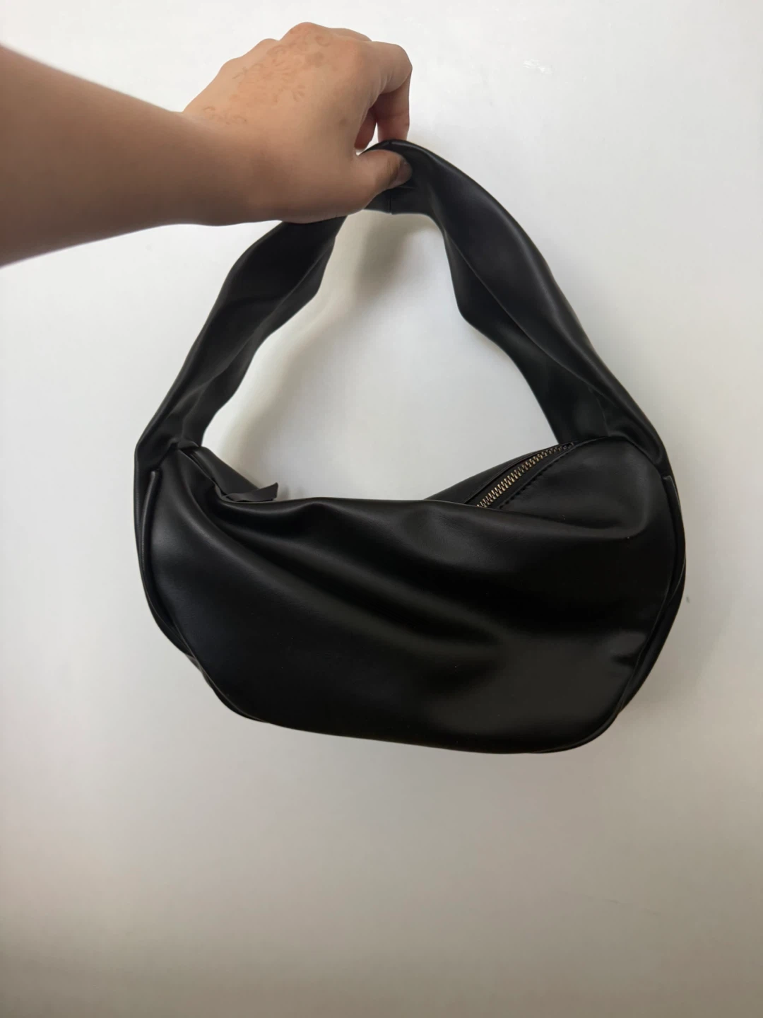 Black Faux Leather Shoulder Bag - photo 2