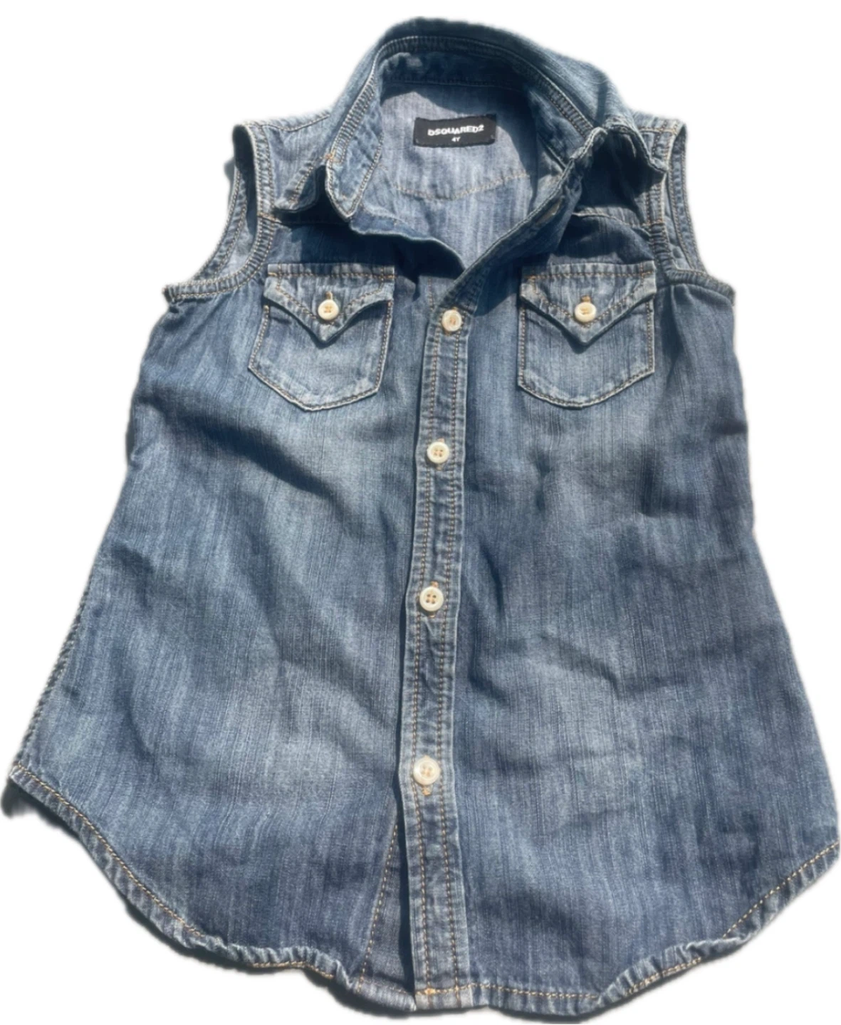 DSQUARED2 Denim Sleeveless Shirt - Size 4Y - photo 2
