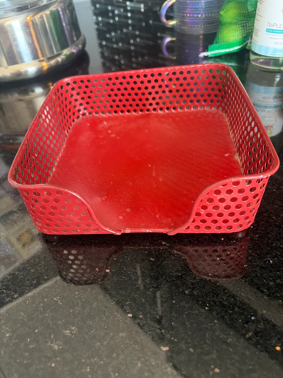 Red Metal Napkin Holder