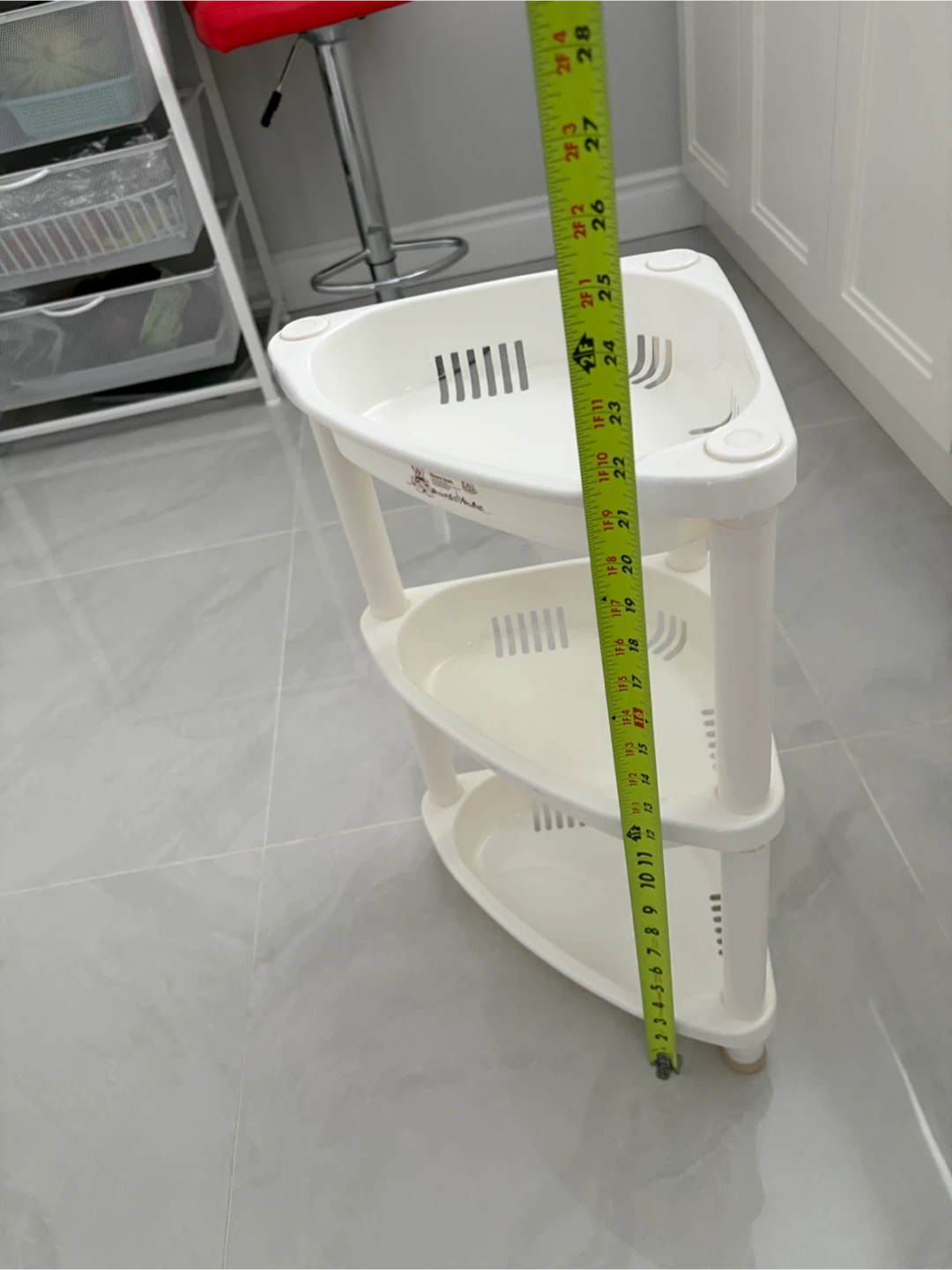 White 3-Tier Corner Shelf Unit - photo 3