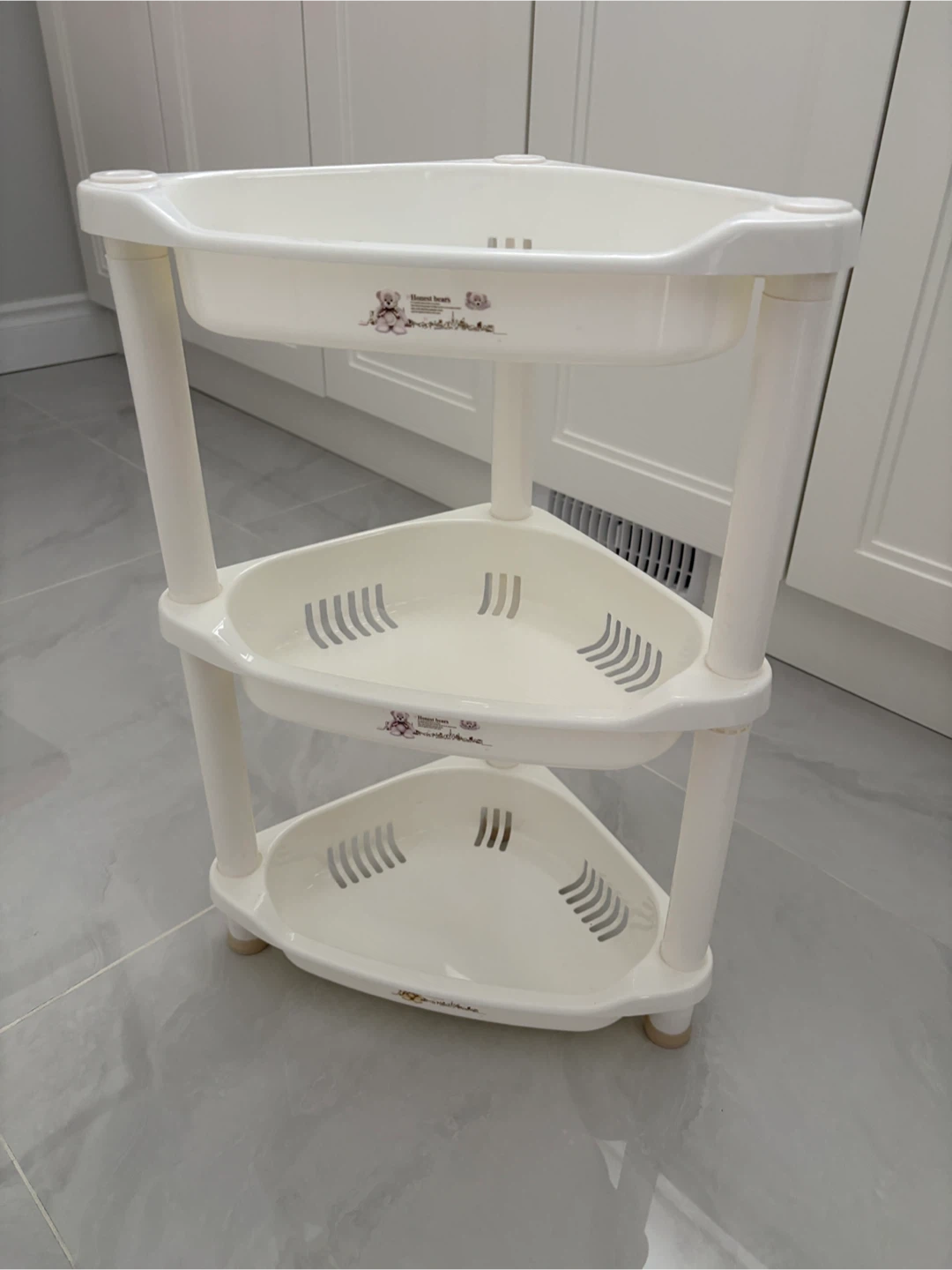 White 3-Tier Corner Shelf Unit