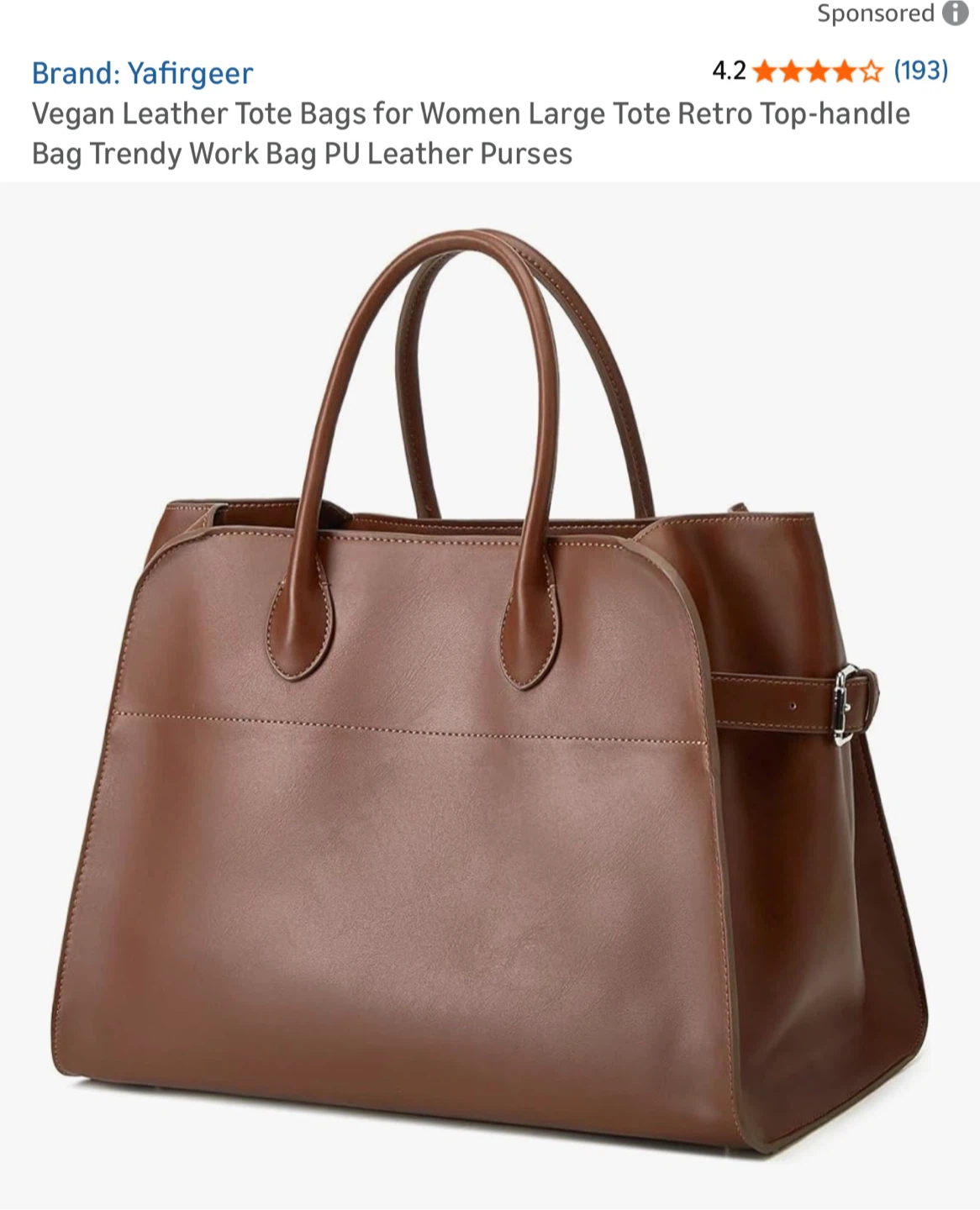 Yafirgeer Vegan Leather Tote Bag - photo 5