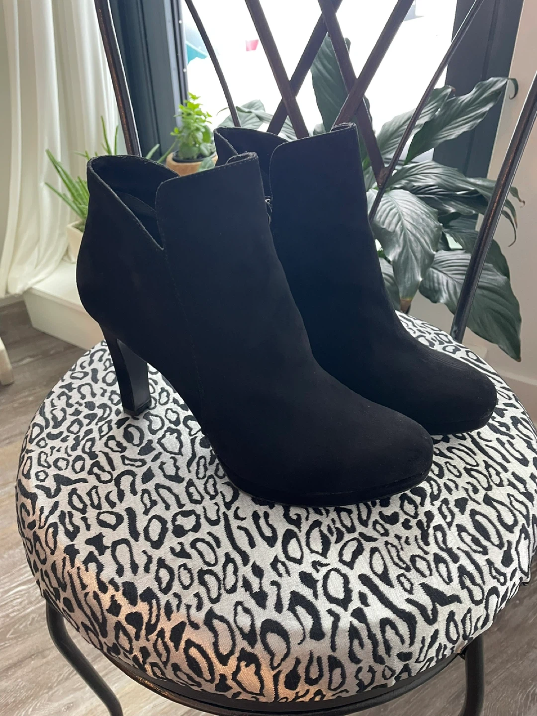 Tamaris Black Suede Ankle Boots