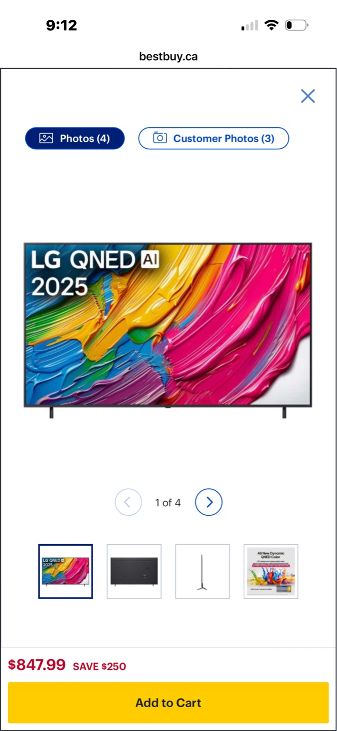 (New, never opened) LG TV 65QNED82AUA 65" QNED AI 4k Smart TV - photo 4