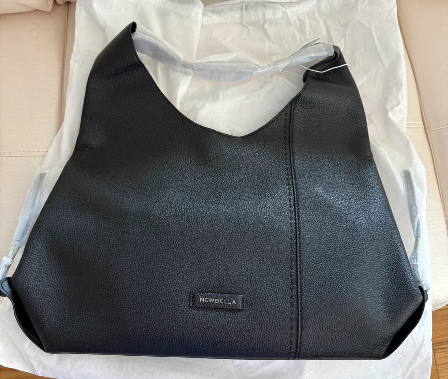 NEWBELLA Black Faux Leather Hobo Bag with Pouch - photo 5