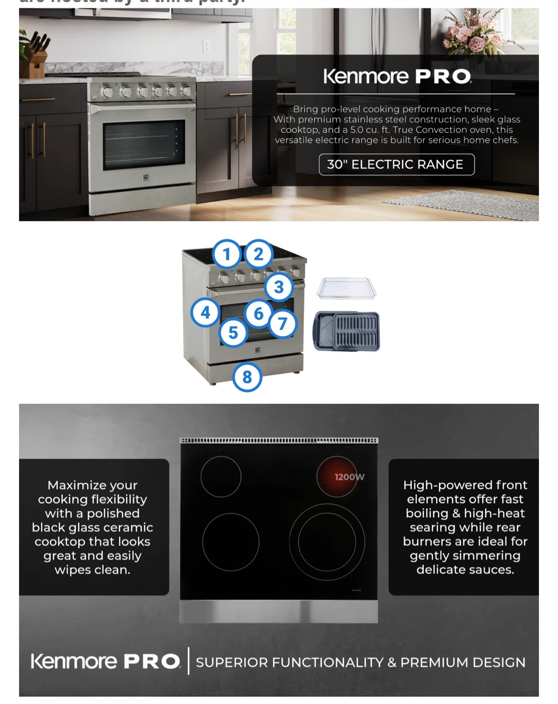 KenmorePro30 in. 5 cu ft.  Range True Convection - photo 3