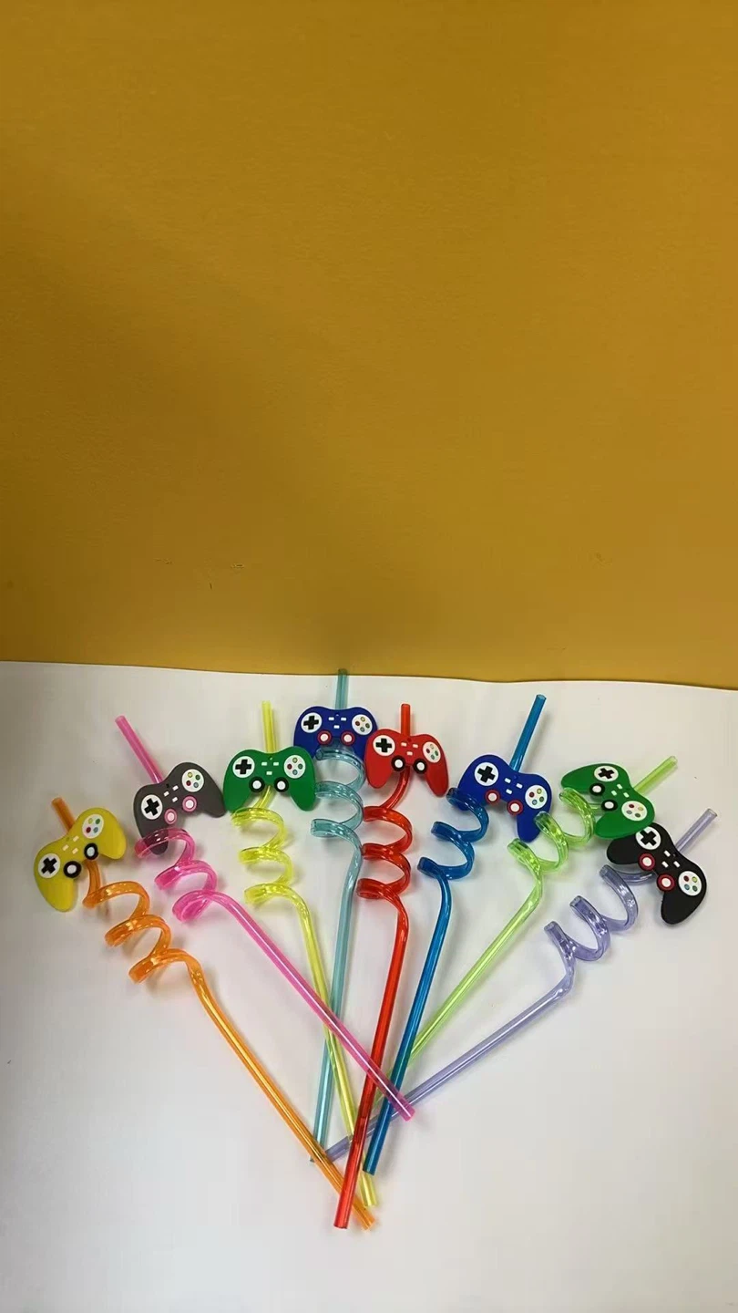 Assorted Gaming Controller Swirl Straws - Pack of 12 - photo 2