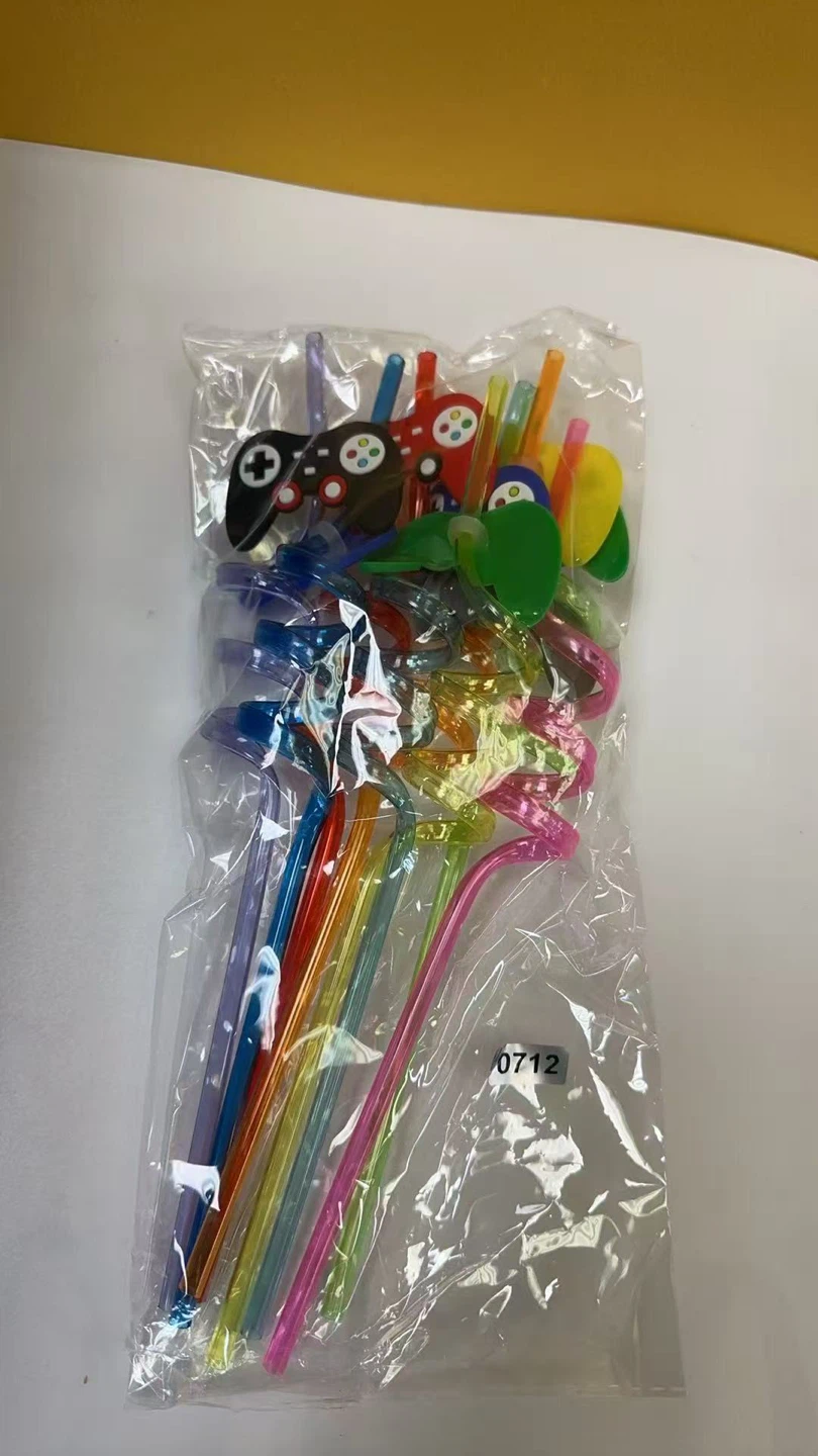 Assorted Gaming Controller Swirl Straws - Pack of 12 - photo 3