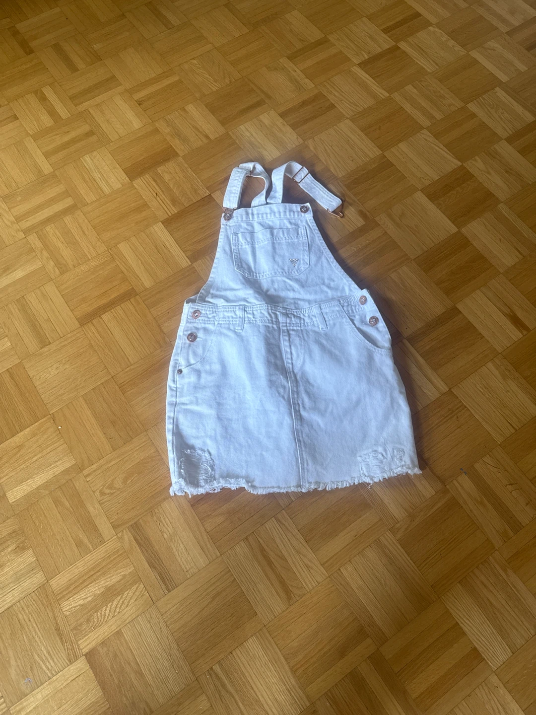 White Denim Guess Overalls Dress - Size 12