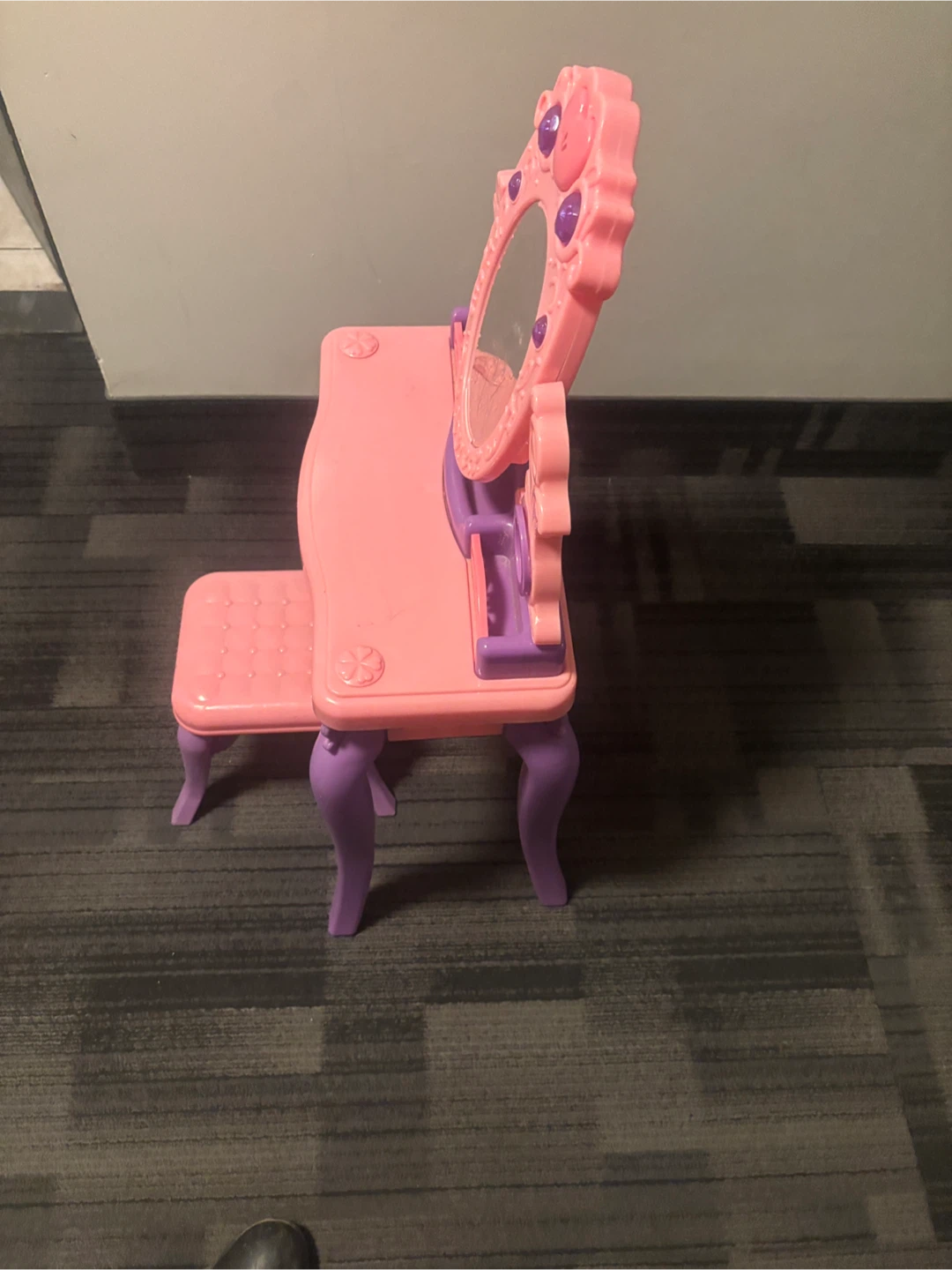 Kids Toy Vanity Table Set with Stool