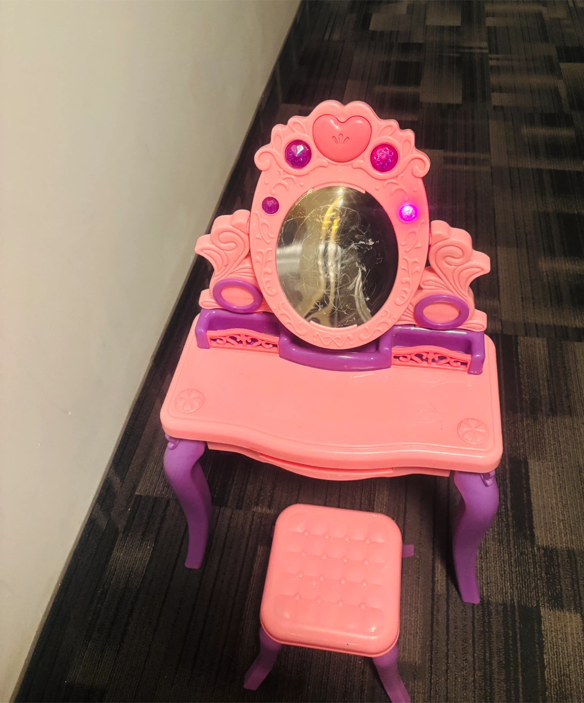 Kids Toy Vanity Table Set with Stool - photo 3