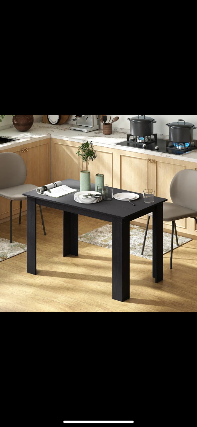 Black Dining Table - 120cm x 69cm - photo 2