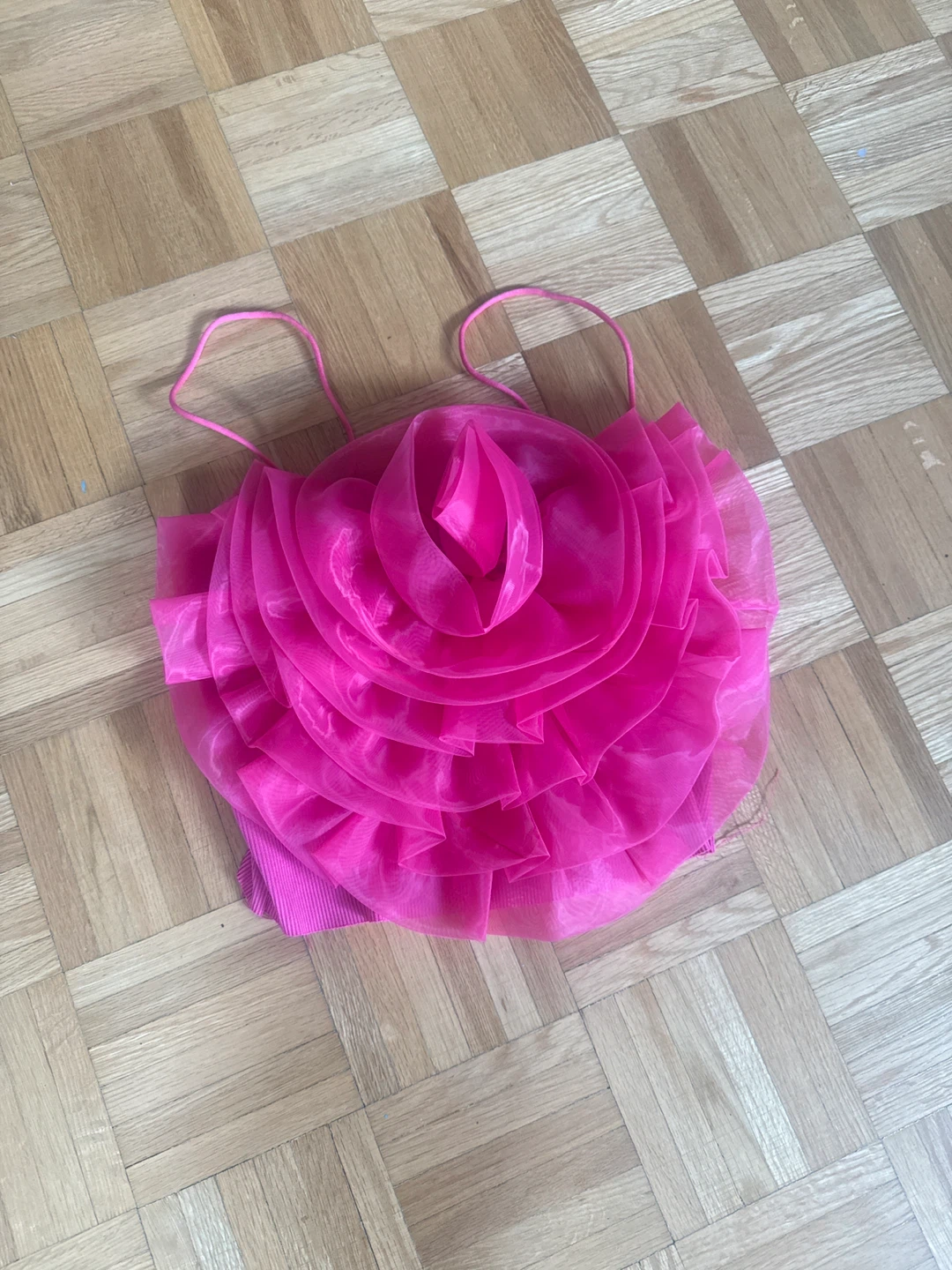 Hot Pink Ruffled Rose Clutch Top