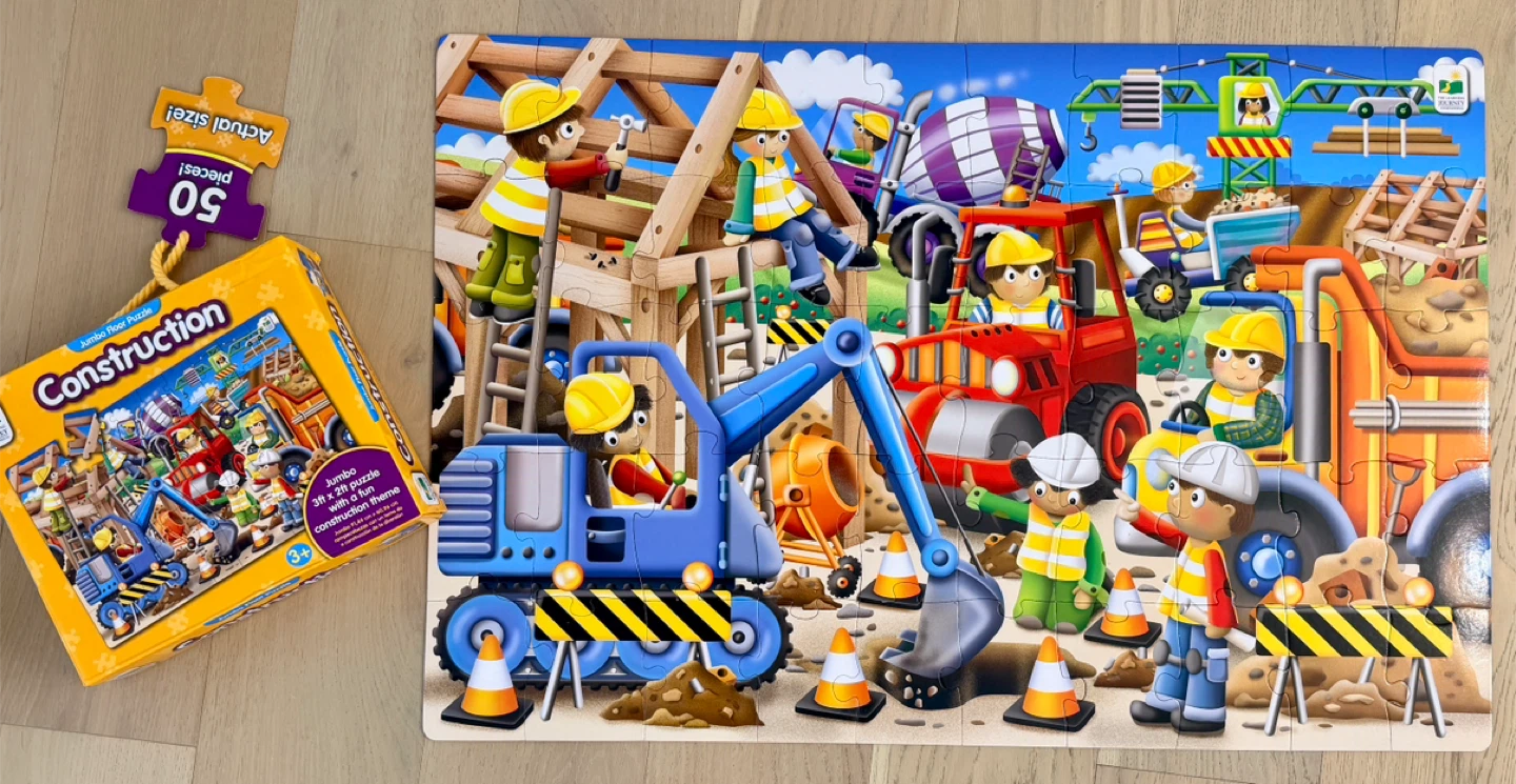 Jumbo Floor Puzzle - Construction - 50 Pieces 🥕