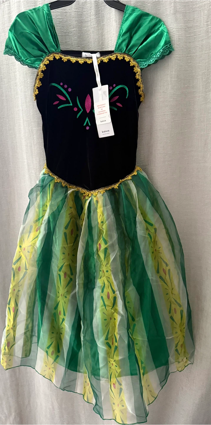 Anna Frozen Dress Costume - Green - X-Small
