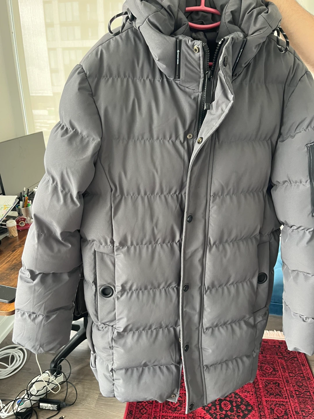 Point Zero Grey Puffer Jacket - Size M - photo 2