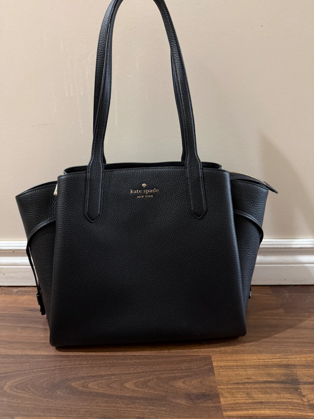 Kate Spade Black Pebbled Leather Tote Bag