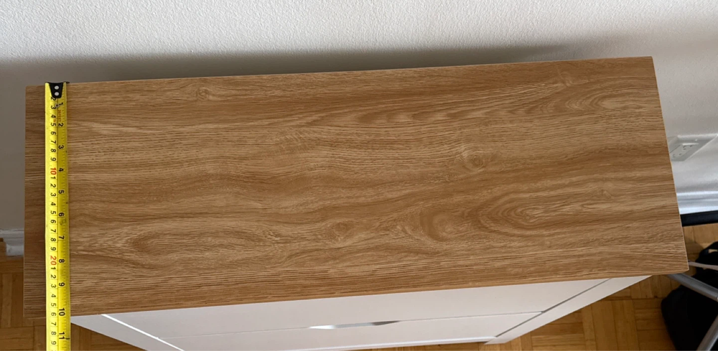 White 2-Door Shoe Cabinet with Wood Top - photo 3