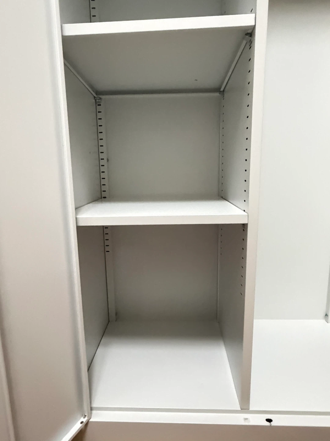 White Metal Storage Cabinet with Shelves and Hanging Rod - photo 5