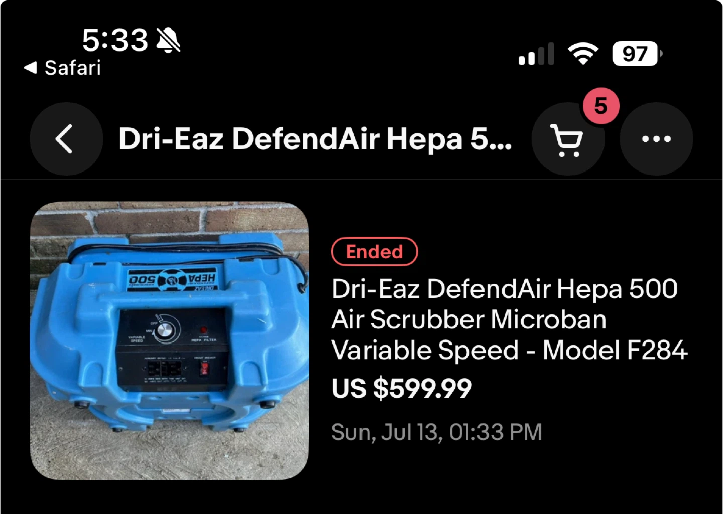 Drieaz DefendAir 500 HEPA Air Scrubber - photo 4