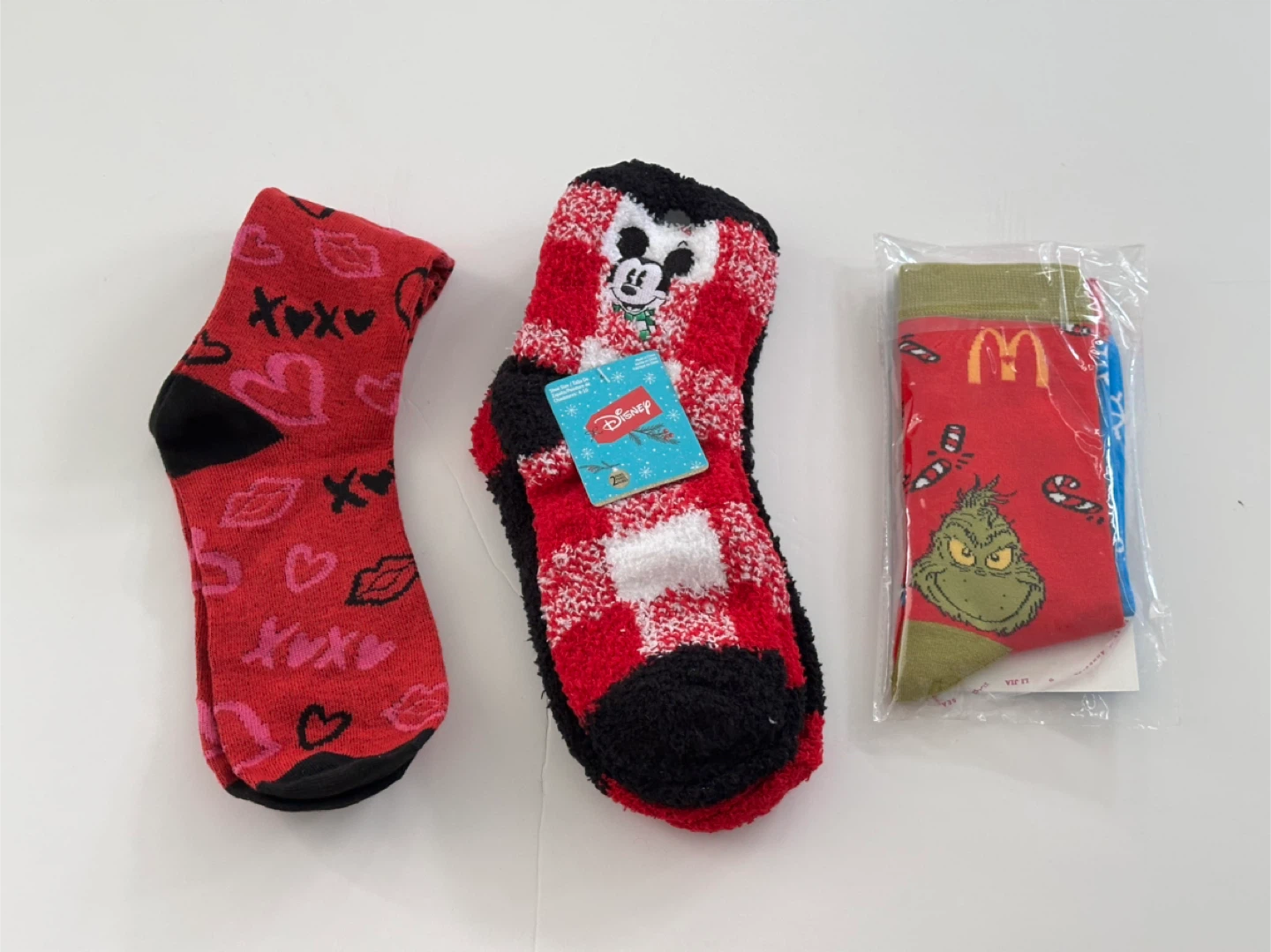 🆕 Disney Mickey Mouse and Valentine’s Sock Bundle (3 Pairs)