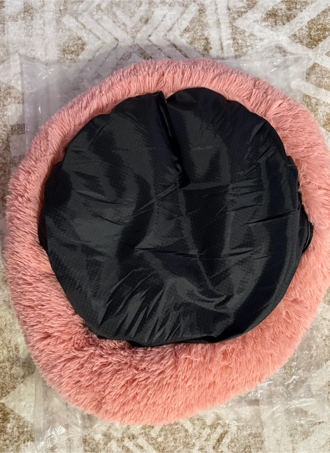 Pink Plush Round Pet Bed - photo 2