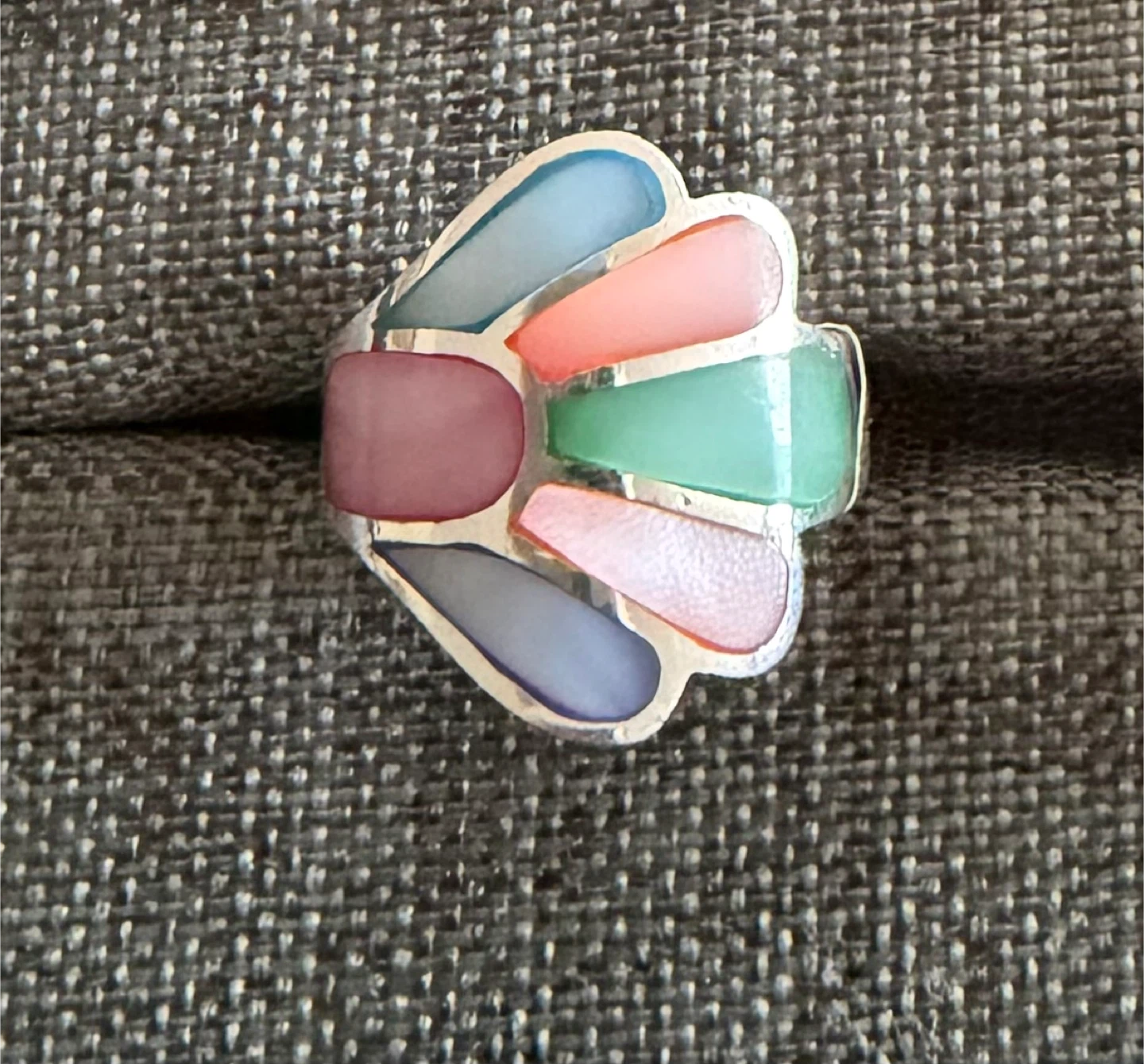 Colourful ring (silver stamped 925)