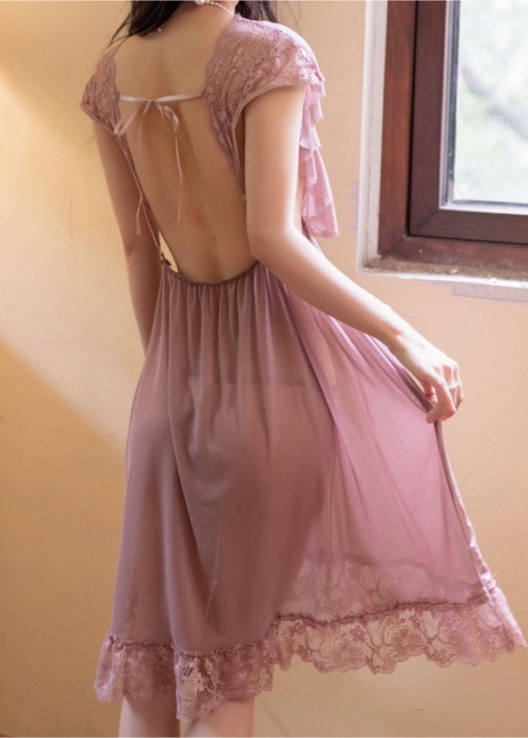 Sheer Lace Babydoll Nightgown - photo 3