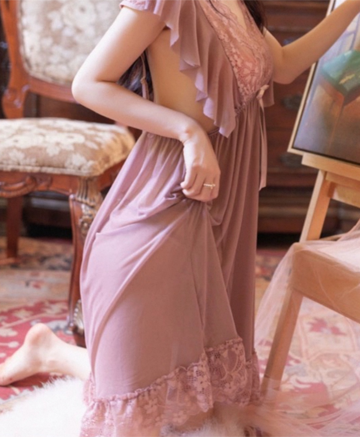 Sheer Lace Babydoll Nightgown - photo 4