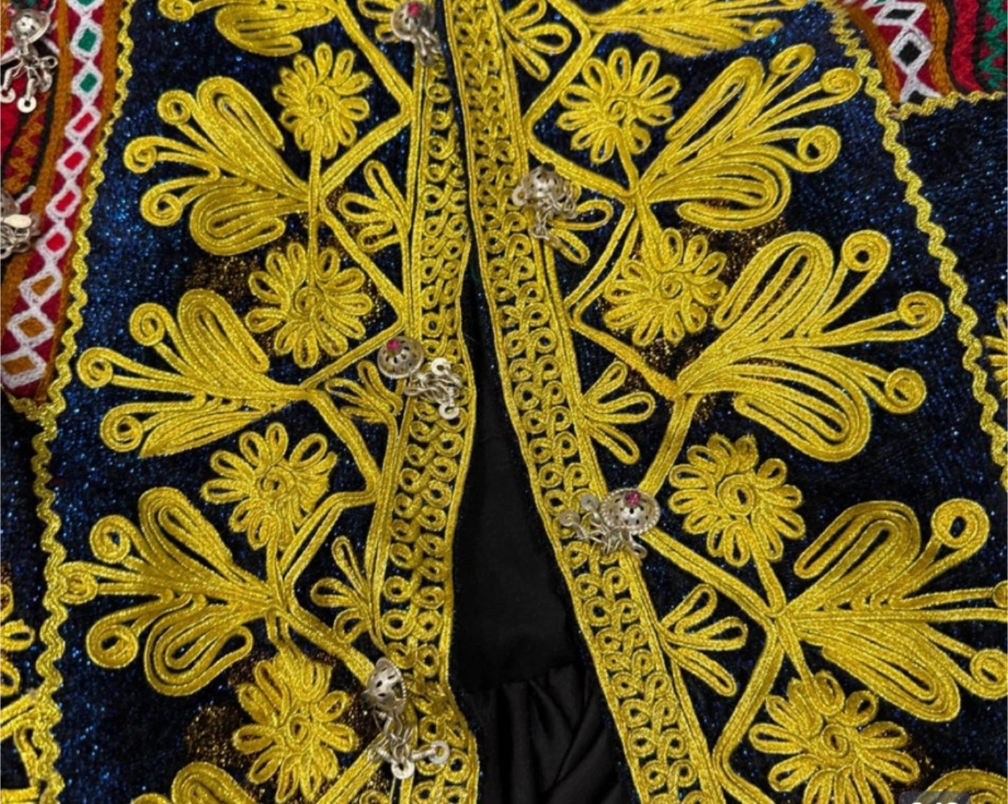Black Velvet Embroidered Traditional Dress - photo 4