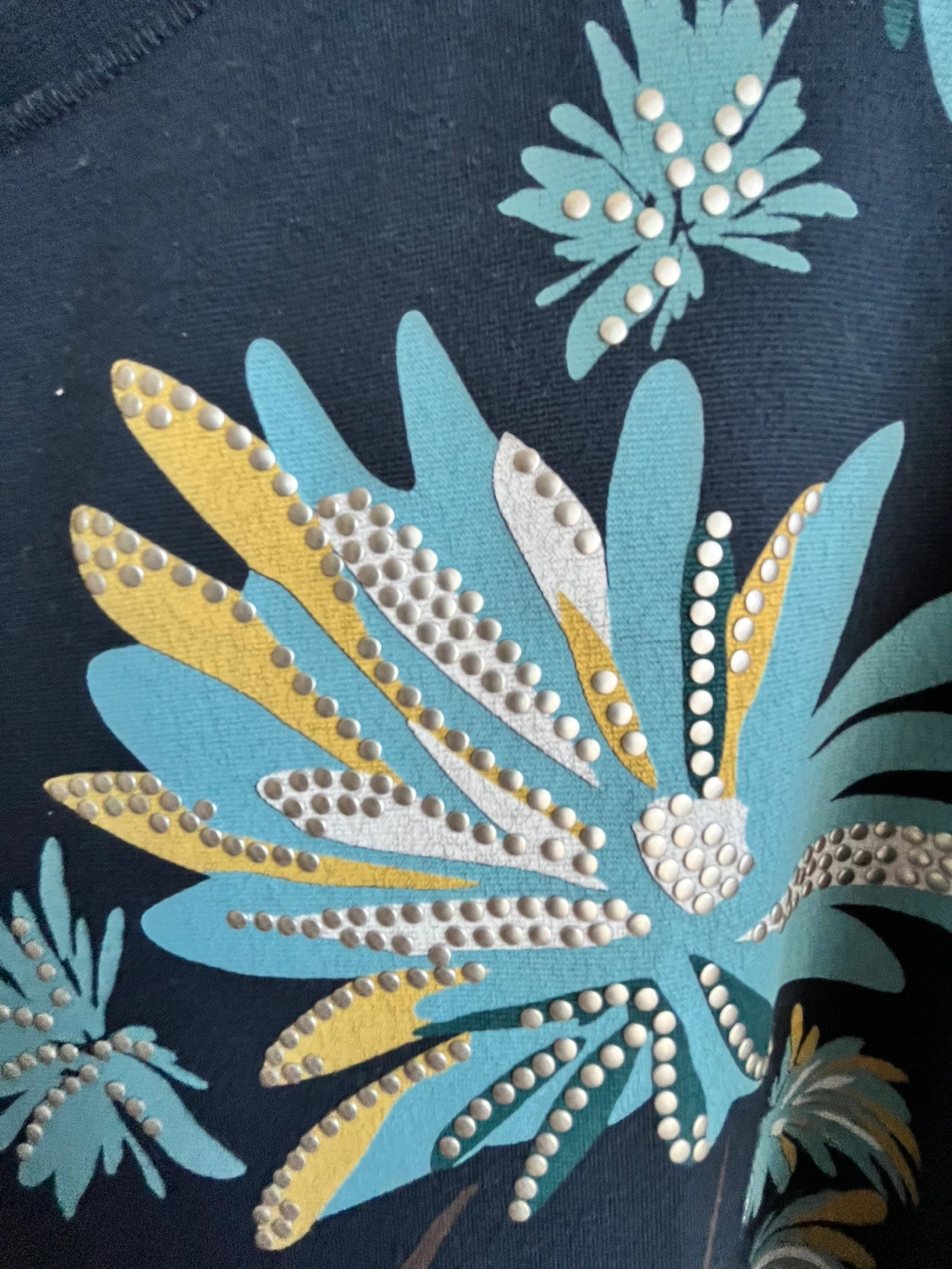 Le Comte Blue Top with Floral Embellishments - photo 3