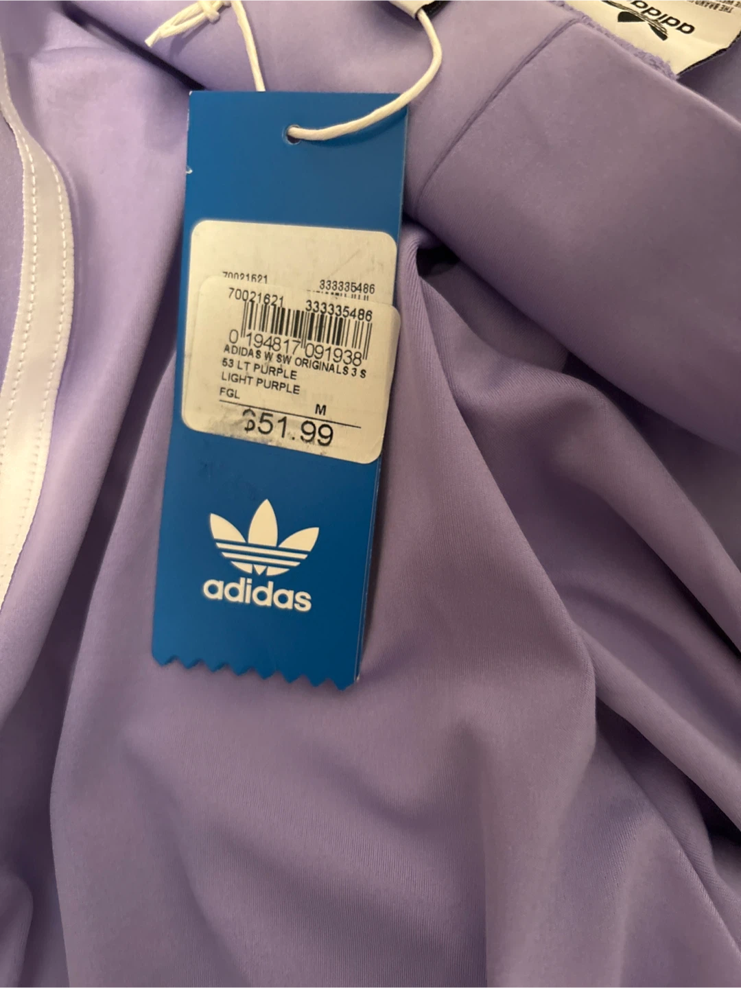 New Adidas Mid Rise 3-Stripes Capri Leggings Light Purple Size M - photo 4