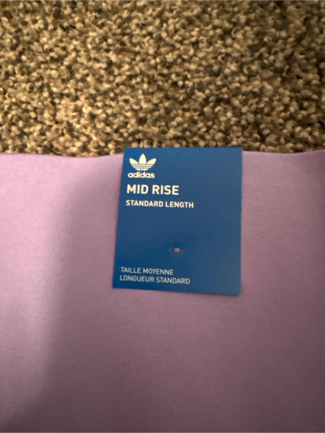 New Adidas Mid Rise 3-Stripes Capri Leggings Light Purple Size M - photo 3