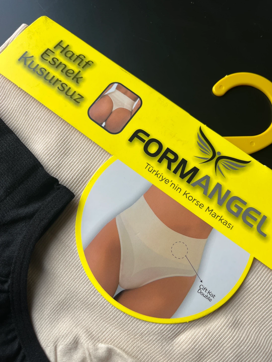 FORMANGEL Women's String Panties - Black and Beige - photo 2