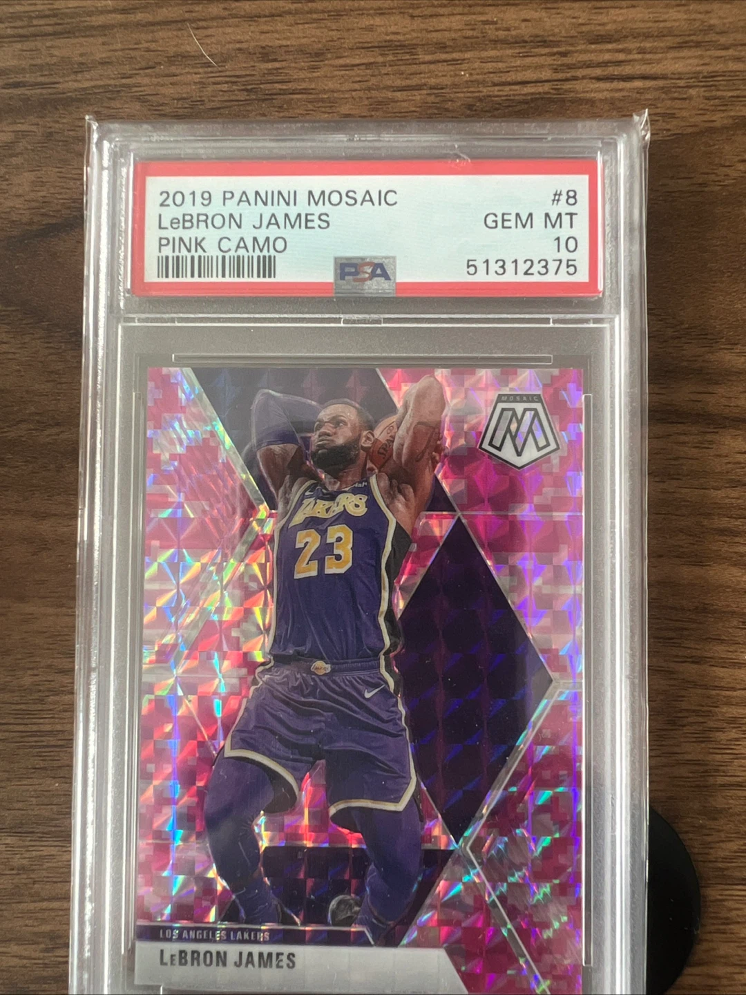 2019 Panini Mosaic LeBron James Pink Camo PSA 10 Card