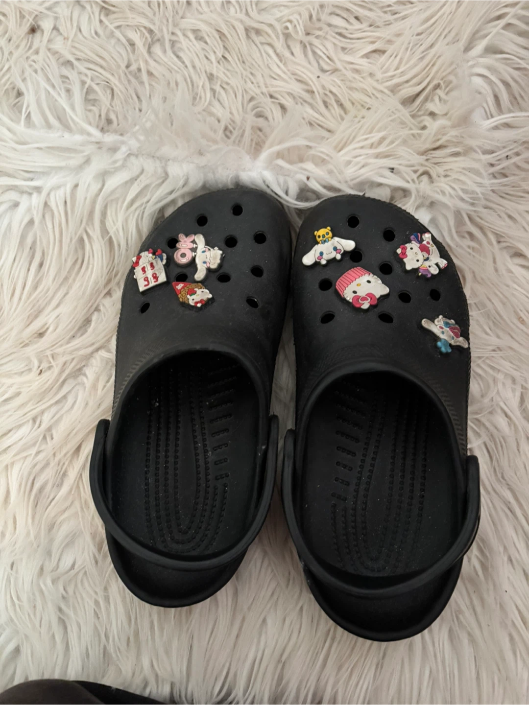 Black Crocs with Charms