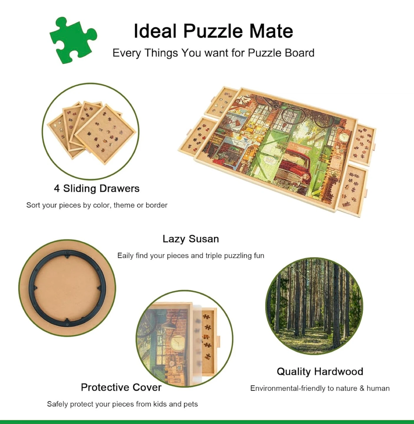 1500-Piece Puzzle Board with 4 Sliding Drawers - photo 3