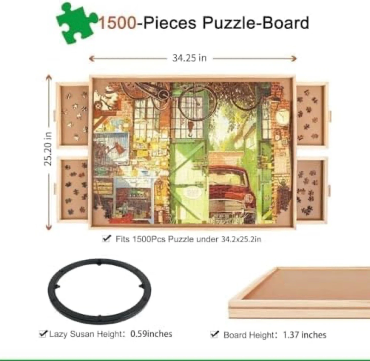 1500-Piece Puzzle Board with 4 Sliding Drawers - photo 4