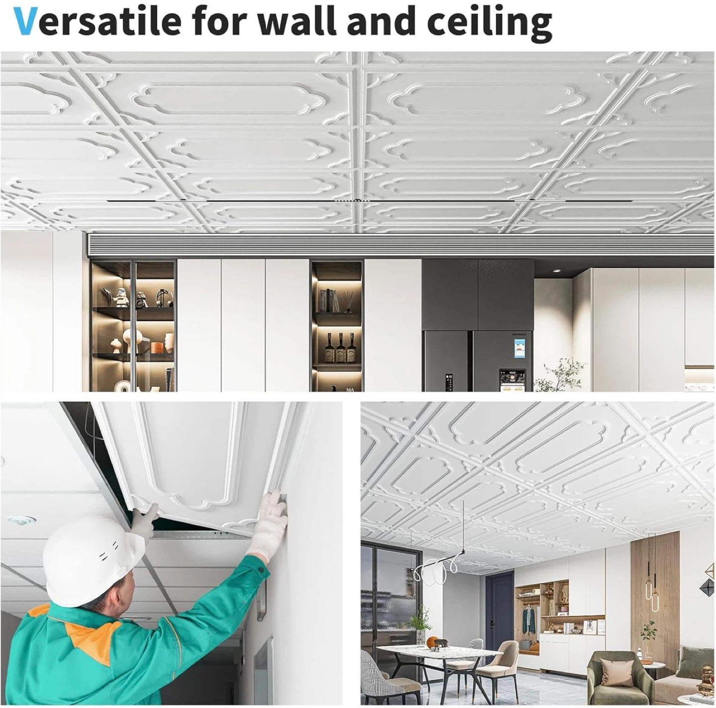 White PVC Decorative Ceiling Tiles 12pcs ( 24" x 48") - photo 3